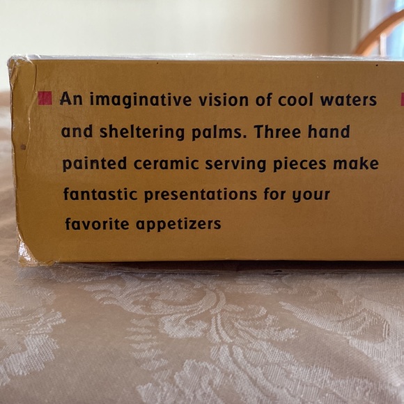 BRAND NEW-2004 CLAY ART SAN FRANCISCO CA ‘MIRAGE PALM 3 PCS ENTERTAINMENT SET - Picture 4 of 9